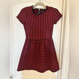 Burgundy and black striped dress. Only worn once. Size small